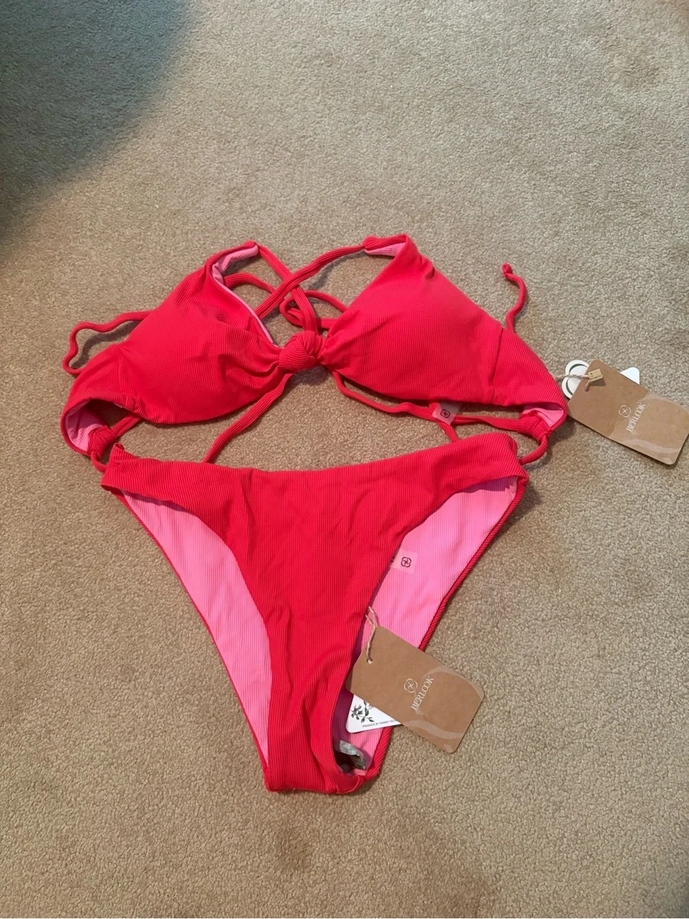 Women’s reversible pink/red bikini